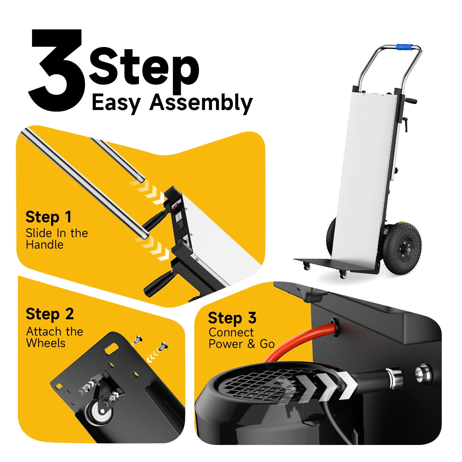 Joreek Electric Stair Climbing Dolly 900lbs Capacity Electric Hand Trucks 1300W Heavy Duty Stair Climber with 4M Safety Belt for Furniture Logistics Warehouse
