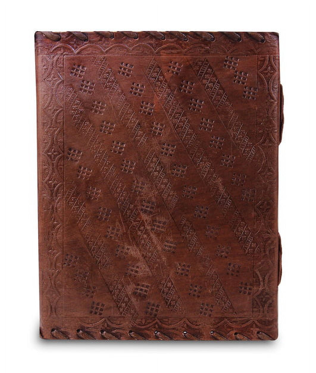 MaheTri Leather Journal 3 Stone Diary Notebook for Men Women Handmade Vintage Gift