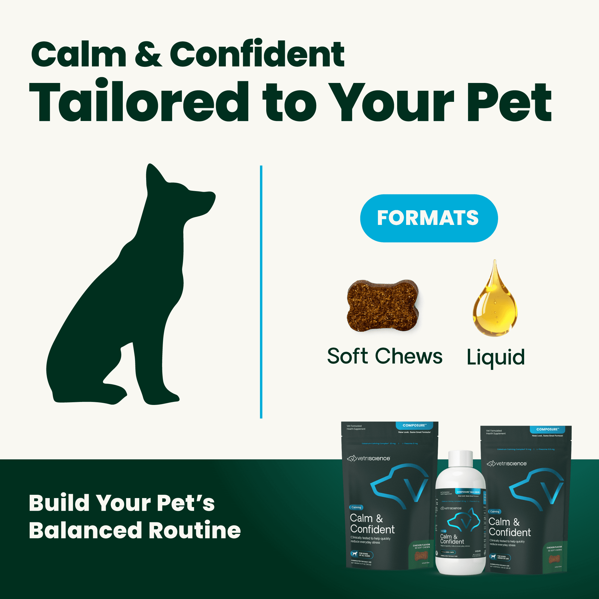 VetriScience Golden Years Senior Calm & Confident Chicken Flavored Chews with Colostrum, Calming & Brain Health Supplement for Senior Dogs, 60 Count