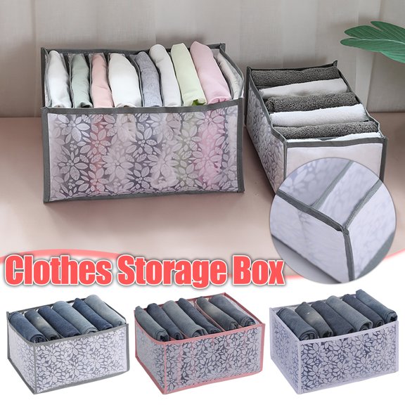 FAMTKT Foldable Printed Mesh Underwear Shirt Leggings Jeans Drawer Storage Box, Closet Organizers and Storage
