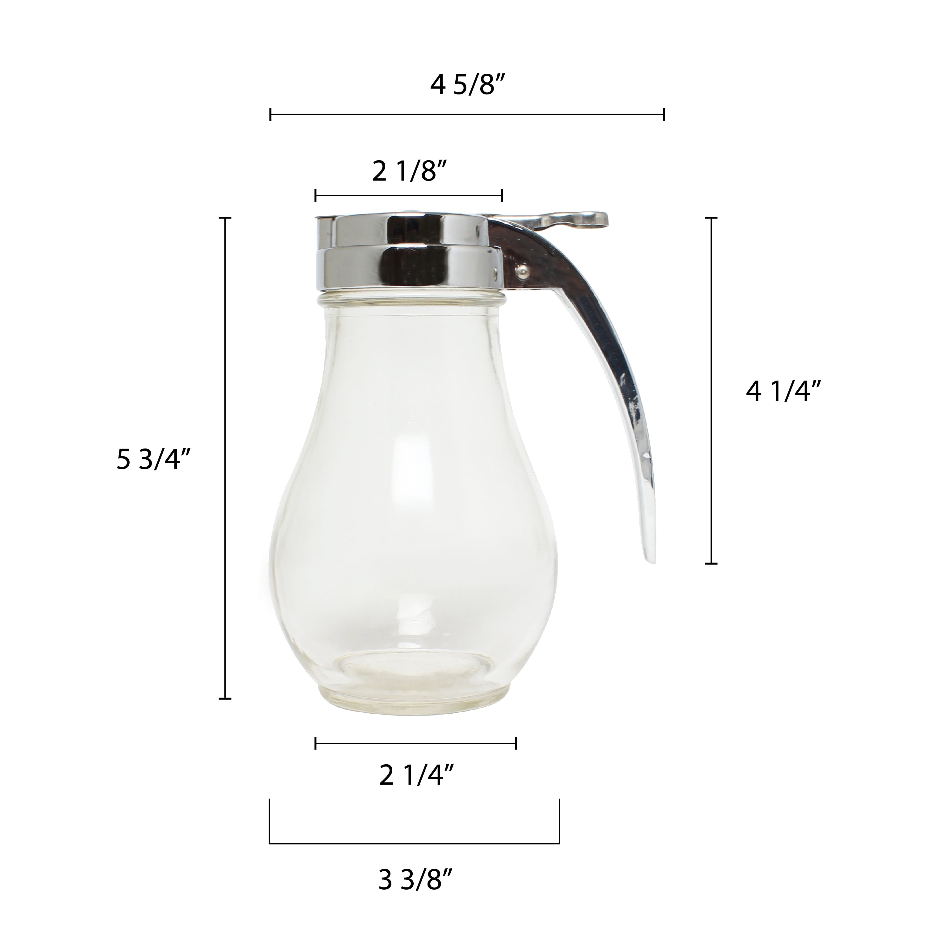 Excellante 14 oz syrup dispenser, cast zinc top, comes in dozen