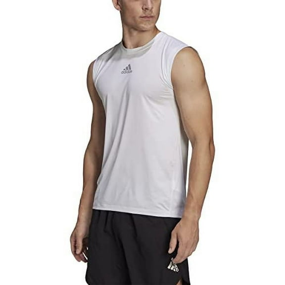 Adidas Techfit Sleeveless Fitted Top - Mens Training XL White