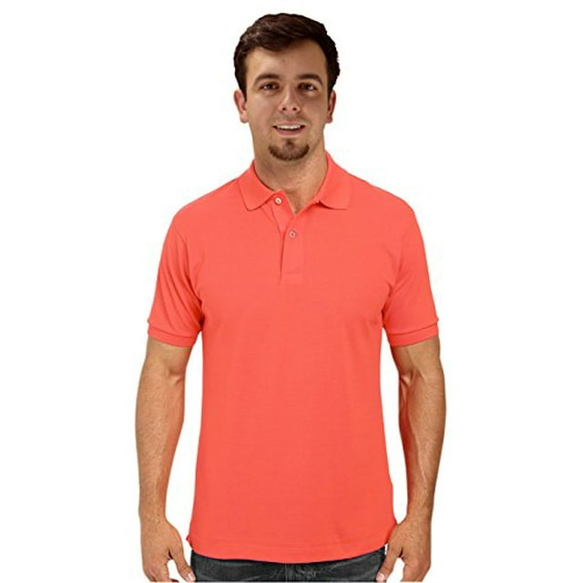 Peach Couture Polo Piqué Classique à Manches Courtes pour Hommes
