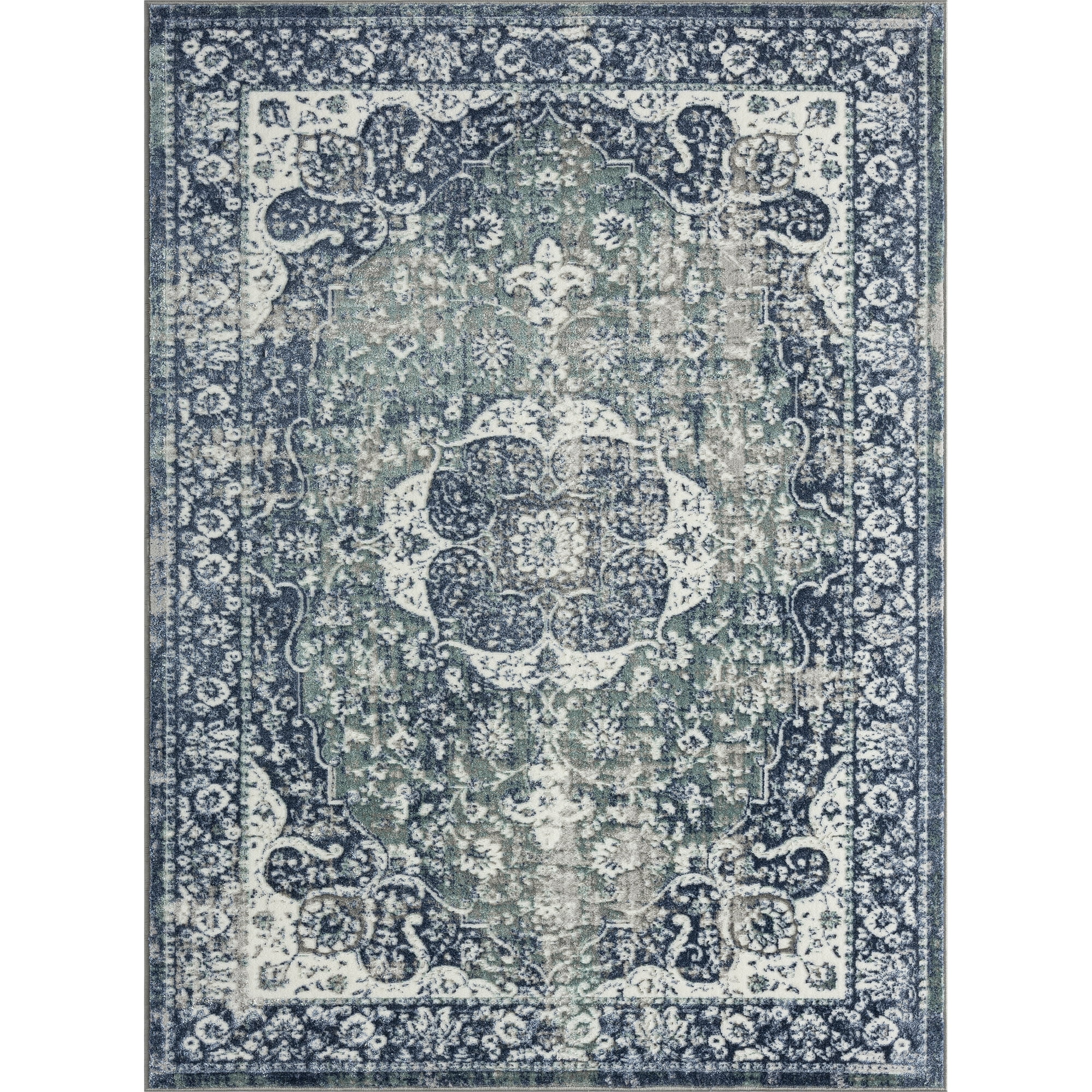 Harlow Hill Bethany 2'2" x 3' Blue Medallion Durable Indoor Area Rug