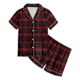 thumbnail image 3 of Kiijoy Toddler Girls Pajama Set Plaid Button Down Top & Shorts Sleepwear Set, Sizes 2-3T, 3 of 3