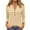 Beige, variant on Diufon Womens Tops 3/4 Sleeve V Neck Button Down Shirts Business Casual Outfit Basic Tees Solid Color Fall Top