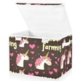 thumbnail image 2 of WOBOGO Pink Mane Large Collapsible Storage Box Flip Lid Fabric Decorative Organizer Container Basket with Handles 16.5×12.6×11.8in, 2 of 7