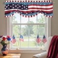 thumbnail image 2 of Independence Day Tie Up Valances Curtain, Adjustable Kitchen The Flag of USA Valances for Windows Decor, Rod Pocket Short Curtains Set for Bedroom/Bathroom, 60"x18", 2 of 9