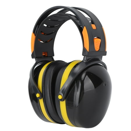 

Noise Reduction Earmuffs Foldable Lightweight Hearing Protection Safety Over Head Ear Muff for Garden Shooting Mowing Black Yellow
