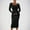 Black, variant on Great Gifts for Less Ofreoo Women's Solid Color Long Sleeve Neck Slim Slit Dress Long Sleeve Neck Mid-Calf Dress Fall Outfits for Women 2024