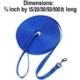thumbnail image 5 of Hi Kiss Long Dog Leash Obedience Recall Training Agility Lead - 15ft 20ft 30ft 50ft 100ft Training Leash - Great for Training, Play, Camping, or Backyard - Blue 15Ft, 5 of 7