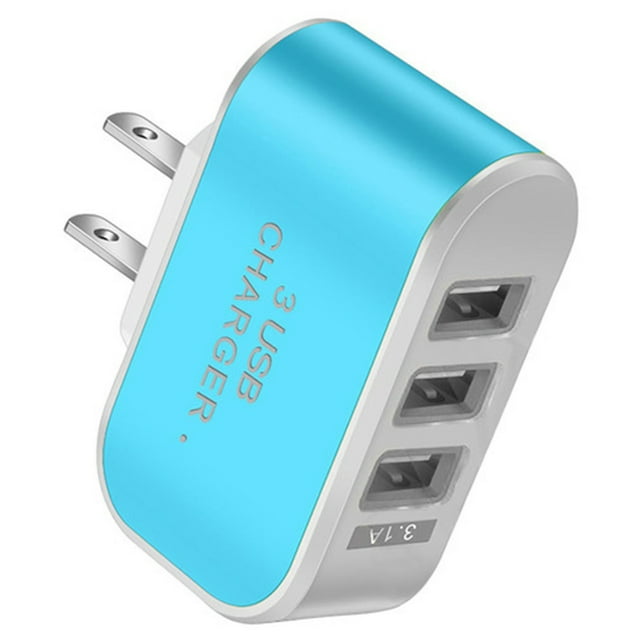 Dsscvnef Smartphone LED Charger Chargeur. Support Mural 3 USB US Portable Travel Charger pour IP/Typc C/Mirco USB Smartphones