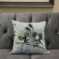 thumbnail image 5 of Amrita Sen Flying Birds Throw Pillow with Removable Cover in Olive Green Off-White 16x16, 5 of 5
