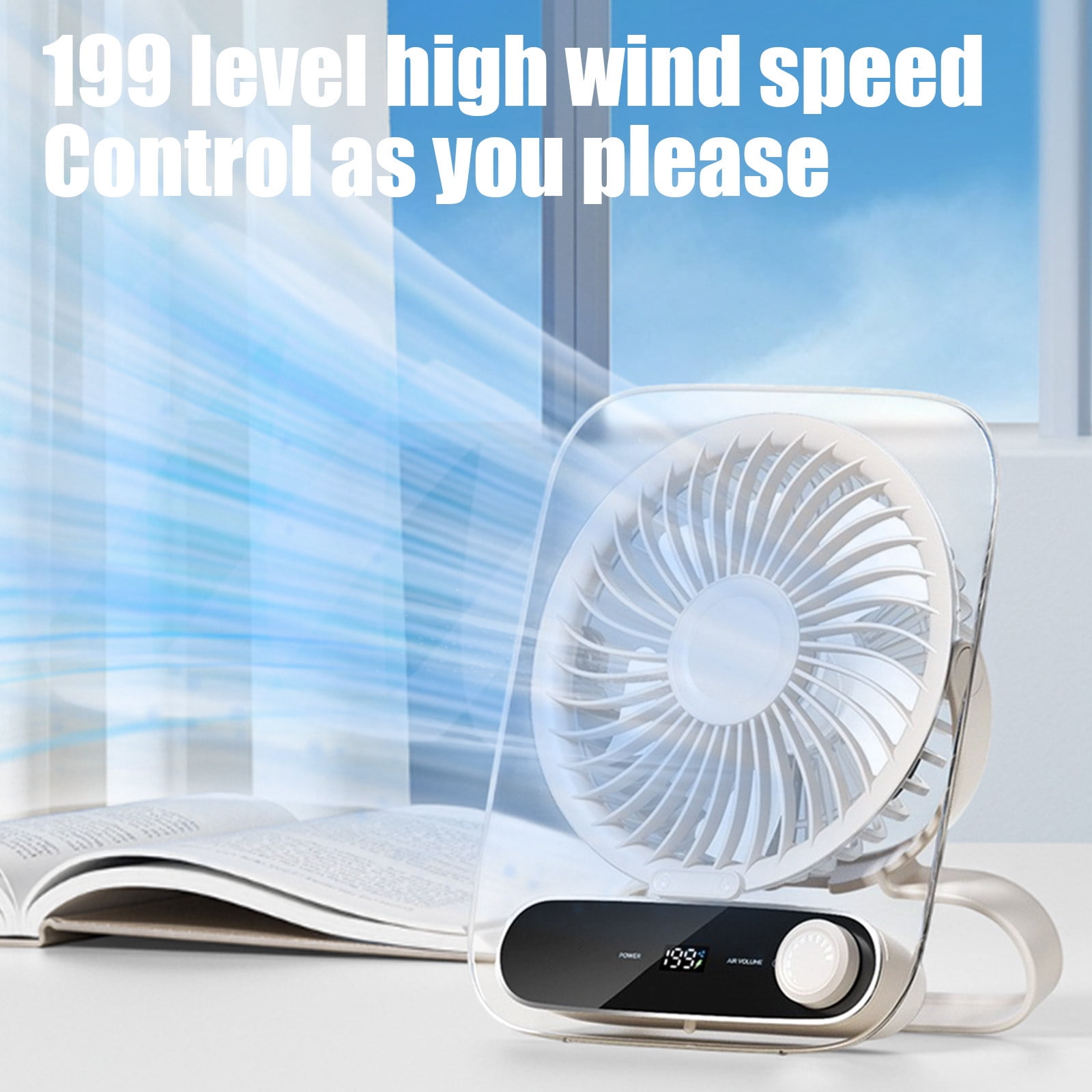 Small Desk Fan Quiet,Strong Airflow Fan Quiet Digital Display Air Circulator Fan,Ultra Quiet 180° Wide Angle Angle Foldable,portable USB Recharging,Small Fans for Bedroom Home Office