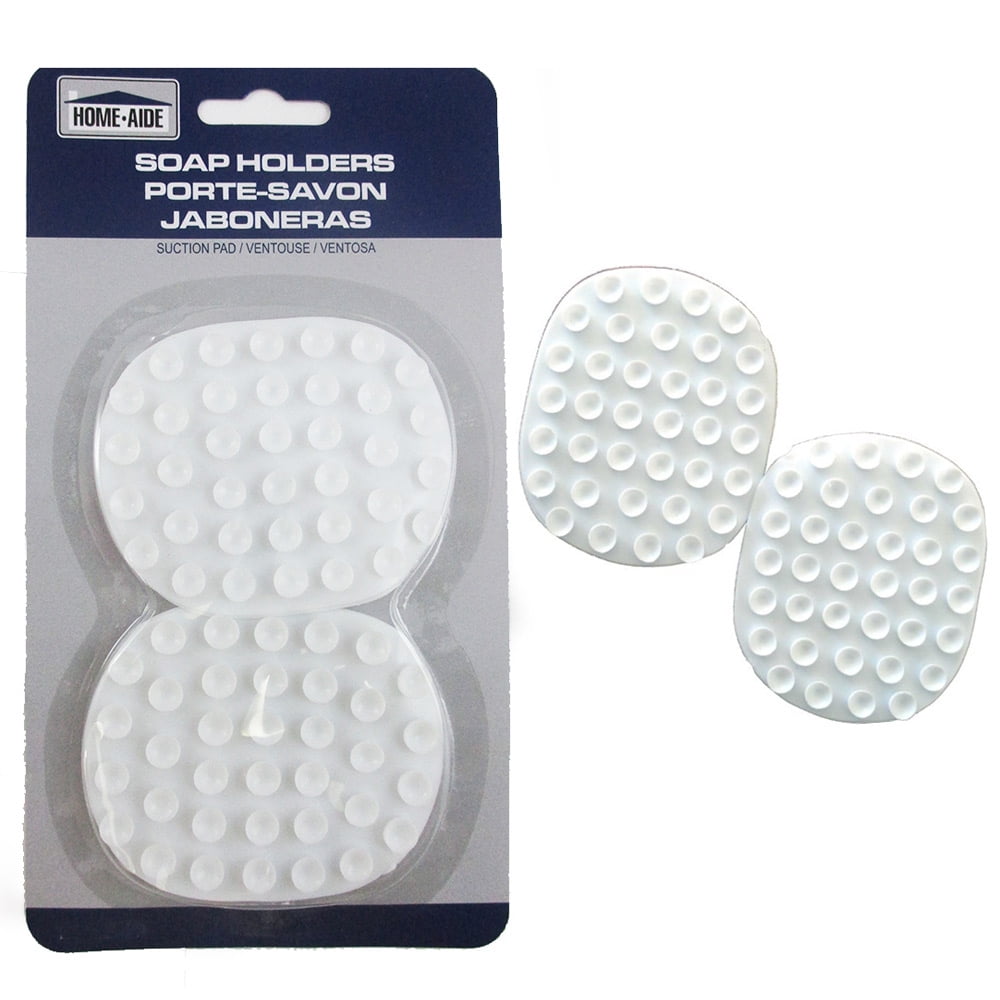 2 Soap Holders In White With Anti Slip Suction Suckers Chef Aid 