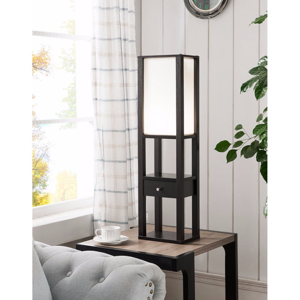Modern Floor Lamp With Storage Option, Brown - Walmart.com - Walmart.com