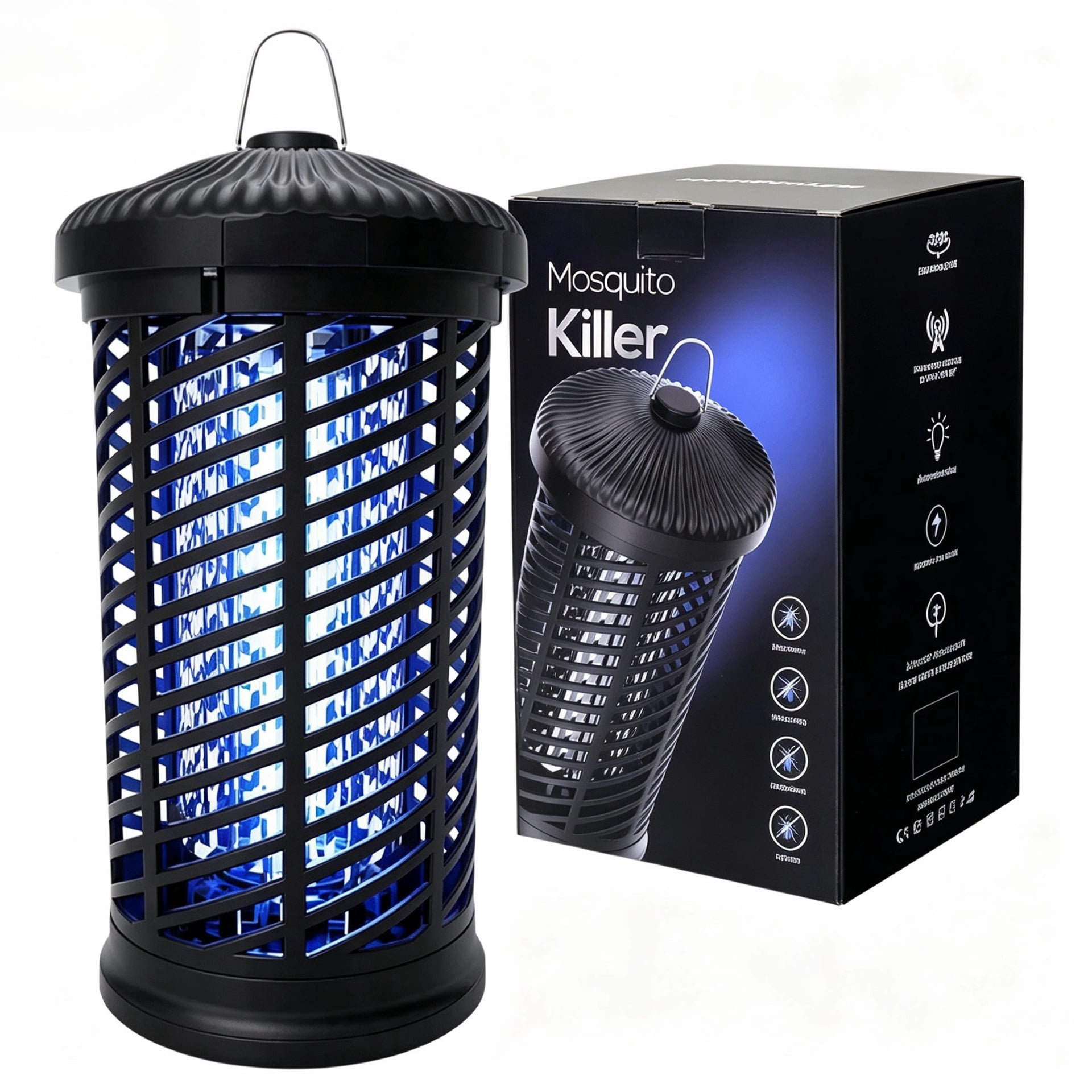 New type mosquito killer outdoor waterproof mosquito zapper electric mosquito trap outdoor garden high-power insect killer,Black-18W,Mosquito killer lamp