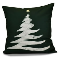 E by Design Holiday Wishes Wishing Tree Print Outdoor Pillow