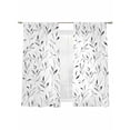 thumbnail image 2 of Gray Leaf Sheer Curtains 72 Inches Long 2 Panels Abstract Countryside Light Filtering Semi Sheer Window Curtains Drapes for Bedroom Living Room 52"x72", 2 of 7