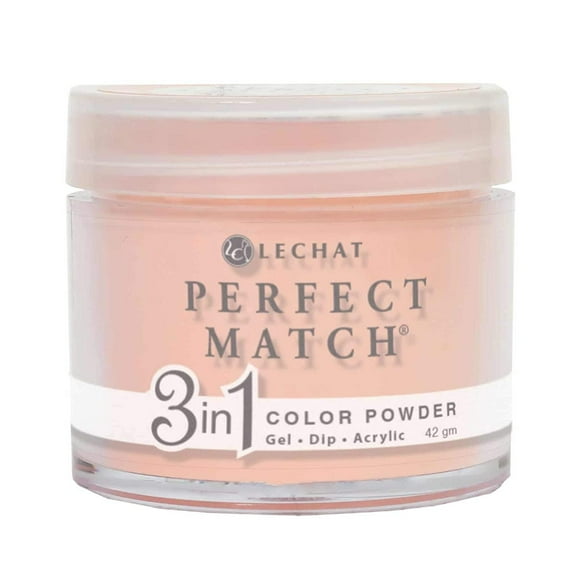 LECHAT Perfect Match 3in1 Powder Gel Dip Acrylic - California Coral, Nude Orange, 1.48 ounces