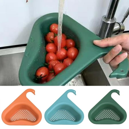 

Xuanyuan 2Pcs Decorative Drain Basket Good Stability Plastic Hollow Multi-functional Swan Sink Filter Basket for Home