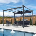 thumbnail image 2 of PURPLE LEAF 10' X 13' Patio Retractable Pergola with Shade Canopy Modern Grill Gazebo Aluminum Metal Pergola for Porch Deck Garden Backyard Pergola,Navy Blue, 2 of 9