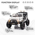 thumbnail image 5 of 12V Battery Kids Ride On Truck Electric Toy Car w/Music,LED,Cover,Remote Control(White), 5 of 14