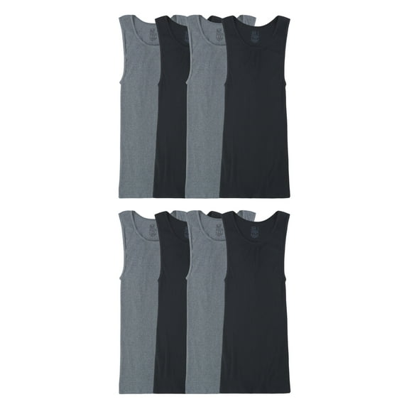 Fruit of the Loom Men's Active Cotton Blend Tank A-Shirts, 8 Pack, Sizes S-XL