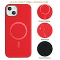 thumbnail image 2 of Allytechgroup iPhone 15 Plus Case with Magnetic Ring, Compatible with Magsafe Slim Back Cover Flannel Inner Lining Shockproof Protective Phone Case for Apple iPhone 15 Plus, Red, 2 of 6