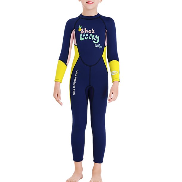 Naiovety DIVE SAIL Niños Traje de buceo Cuello 2.5 mm A prueba de sol Cálido Mantener 3 capas Impermeable Natación Playa Jugar Traje de Deportes acuáticos Amarillo S Naiovety OD003303-01
