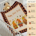 thumbnail image 3 of Happy Fall Gnome Orange Plaid Blanket Lightweight Warm Cozy Soft Fuzzy Flannel Fleece Throw Travel Outdoor Home Decor Small Blanket Gift for Pets 50"x40" S for Kids, 3 of 6