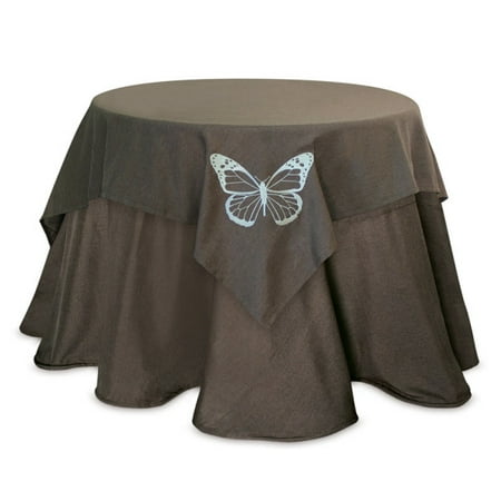 UPC 093422114264 product image for Pack of 2 Round Brown Table Topper Featuring a Butterfly Design 54 | upcitemdb.com