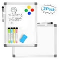 2 Set Small White Board Set (12''x 16'') Dry Erase Lap Boards with