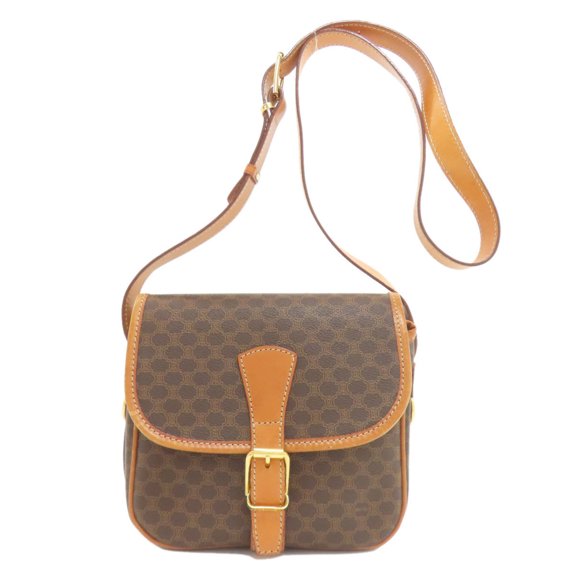 Pre-Owned Celine Macadam Shoulder Bag, Leather, Women's