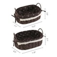 thumbnail image 3 of Unique Bargains 2 Pcs Wicker Basket with Handle Coffee 10.2*7.1*3.5in/11.8*8.3*3.7in, 3 of 6