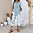 thumbnail image 2 of Summer Chic Two-Piece Set: Short-Sleeve Top & High-Waisted Wide-Leg Pants, 2 of 5