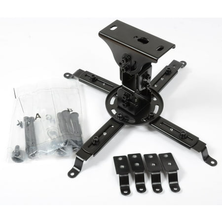 VideoSecu LCD DLP Ceiling Projector Mount with Tilt, Swivel and Rotate Black Bracket for Flat and Vaulted Ceiling bso