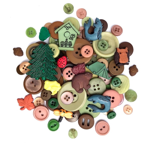 Buttons Galore Value Pack of Buttons for Crafts and Sewing- Outdoors- 50 Buttons