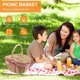 thumbnail image 4 of Country Style Wicker Picnic Basket Hamper with Lid and Handle & Liners for Picnics, Parties and BBQs, 4 of 5