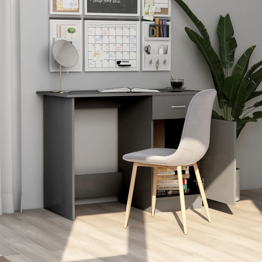 vidaXL Desk Standing Computer Desk Office Desk with Drawer Engineered Wood