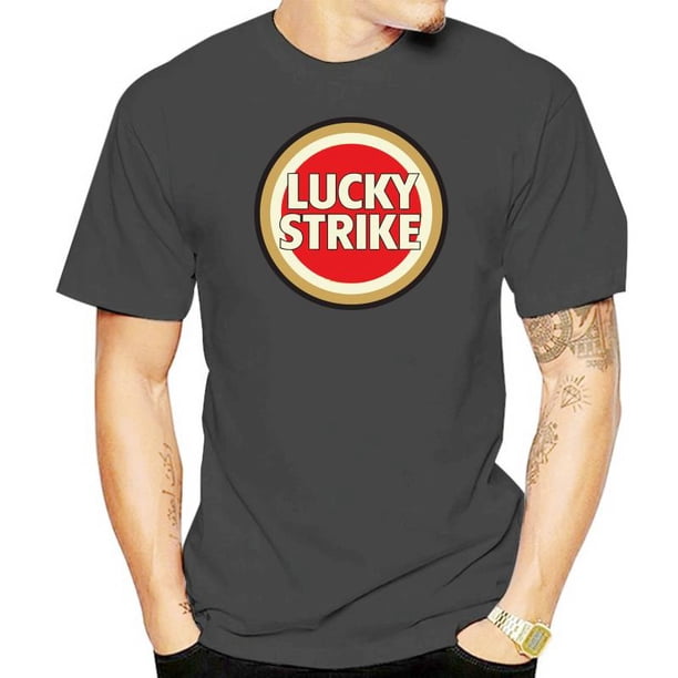 Camiseta de cigarrillo Lucky Strike para hombres, camisa Vintage nostálgica de algodón para fumar, Camiseta estampada de bronceado, camisetas de moda con cuello redondo Fivean unisex