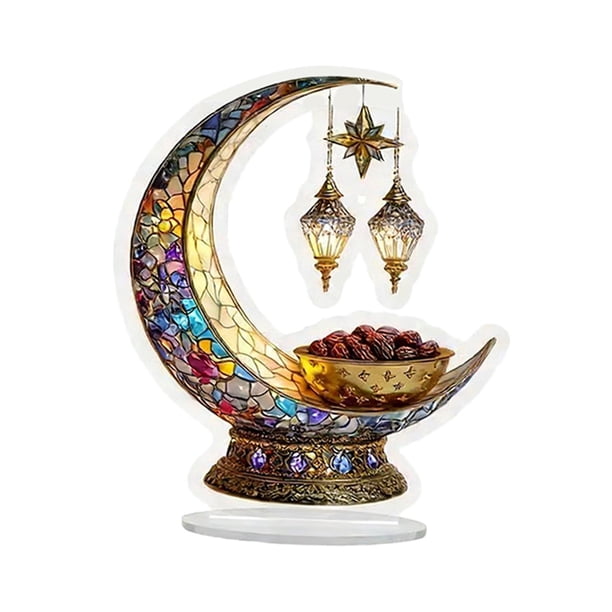 Adorno de luna de Ramadán Eid Mubarak 2D ligero y creativo decorativo. Estilo D