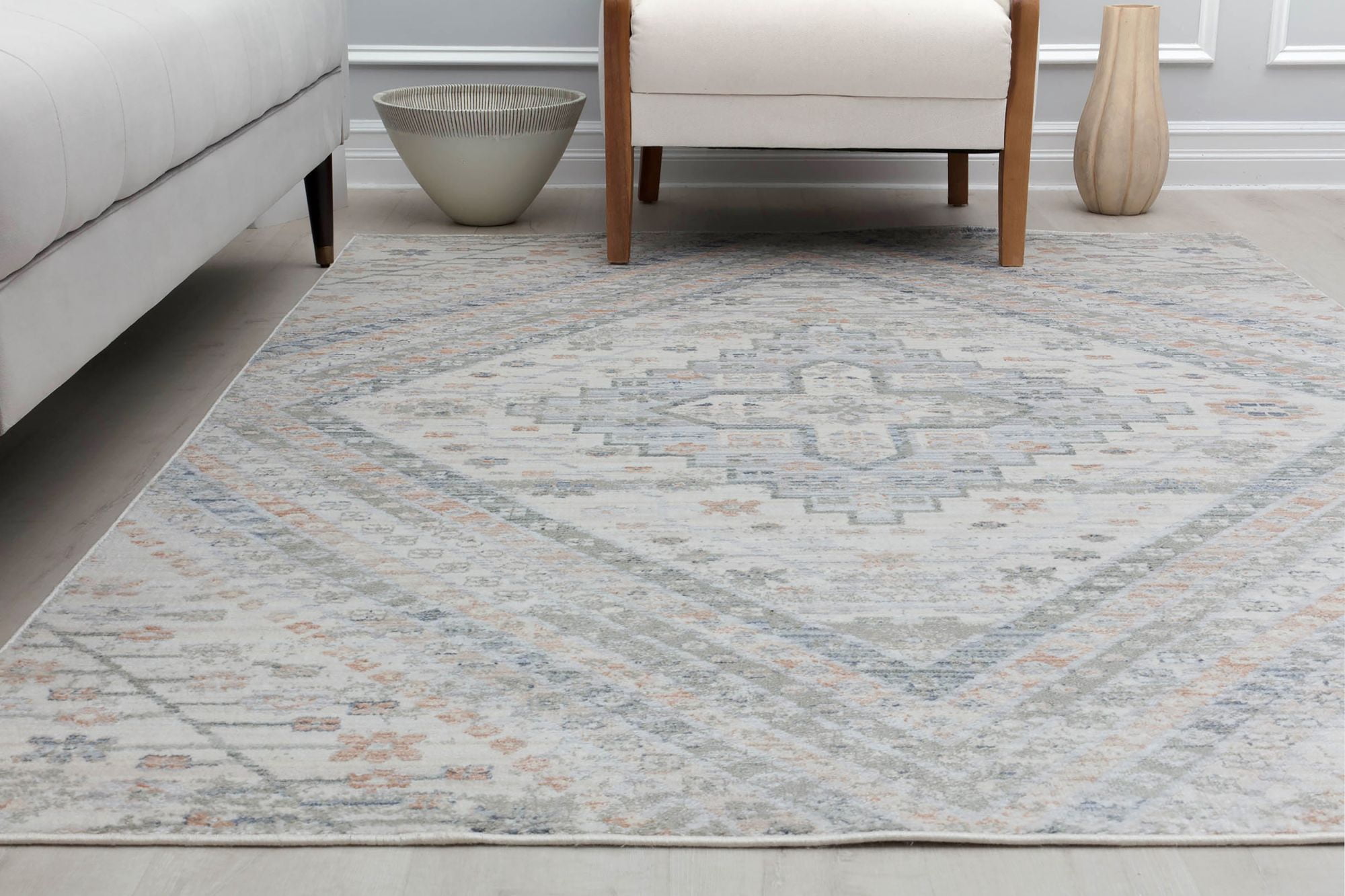 Rugs America Romeo JL50A Inner Balance Abstract Vintage Beige Area Rug, 2'6" x 4'