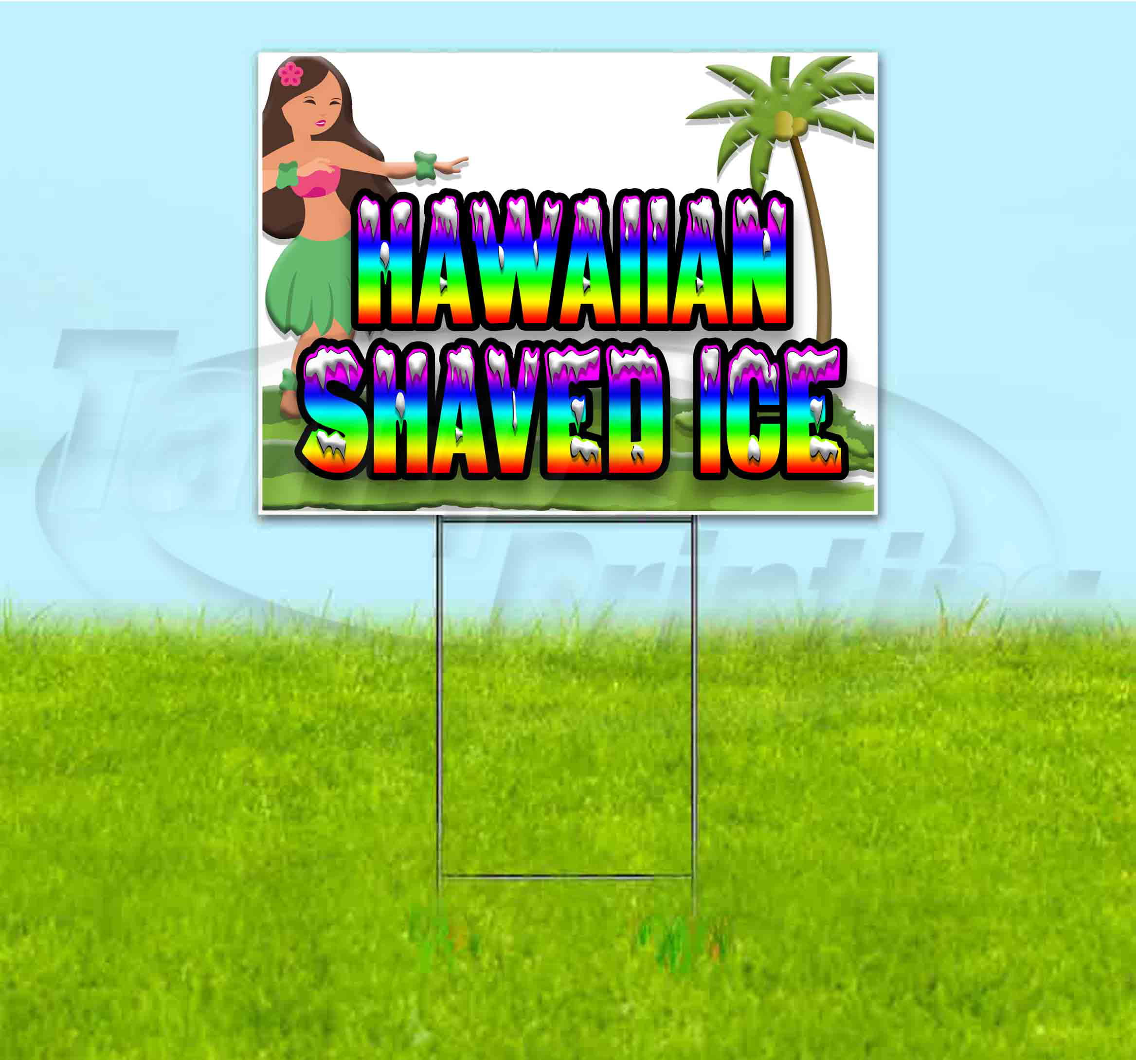 Hawaiian Shaved Ice Food And Drink Corrugated Plastic Yard Sign /FREE Stakes