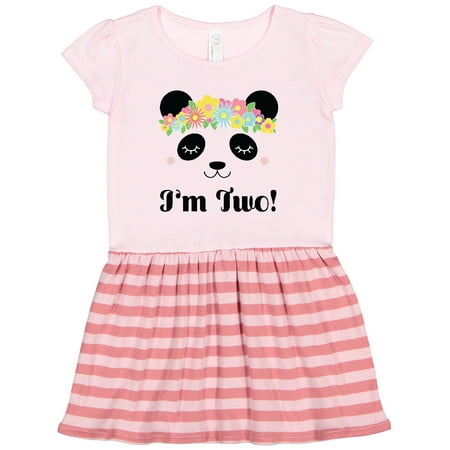 

Inktastic 2nd Birthday Panda Face 2 Year Old Girl Gift Toddler Girl Dress