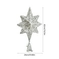 thumbnail image 2 of Tunhigl 3D Snowflake Star LED Christmas Tree Topper 17", Metal Angel Finial, Elegant Home Office Holiday Decor, Easy Clip, Indoor Xmas Party Gift Silver, 2 of 6