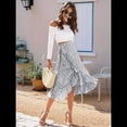 thumbnail image 4 of Falda Midi con Abertura y Volantes en el Bajo, con Nudo y Estampado Floral Bohemio para Mujer S, 4 of 10