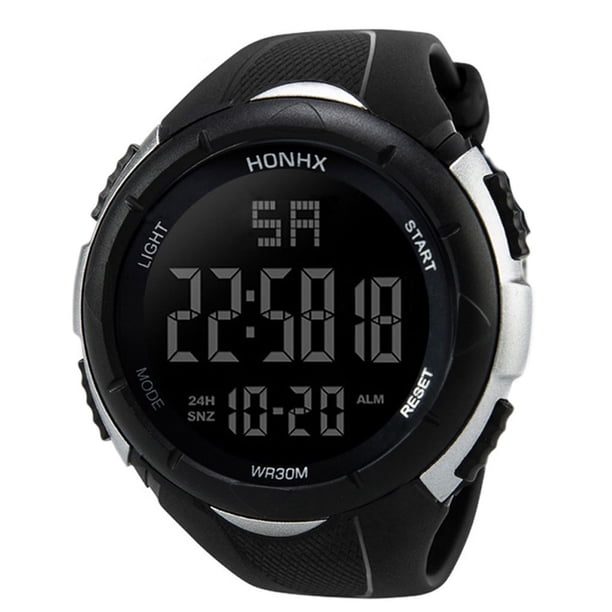 Jumpingount Man Watch Waterproof Stylish Sports Date Wristwatch Watches Gifts Home Outdoor Birthday Festival Indoor Electronic Display Relojes Plata Jumpingount SB1842-03B
