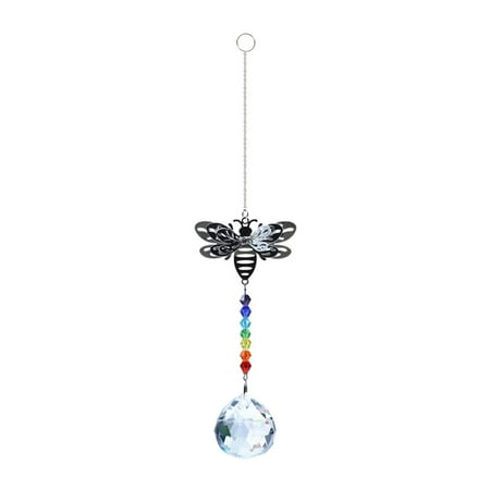 

Smrinog Metal Bee Crystal Colorful Bead Prism Pendant Hanging Light Catcher (A)