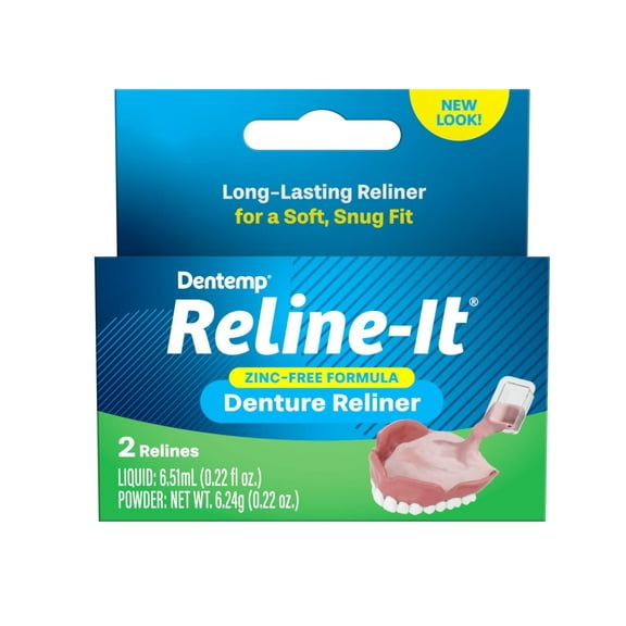 Dentemp Reline-it Denture Reliner kit, 2 Pack 4 Total Relines